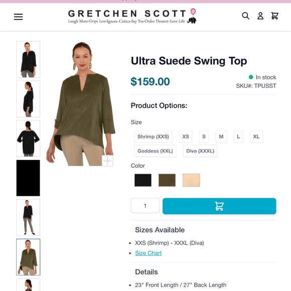 Gretchen Scott ultra suede swing top - Picture 6 of 6